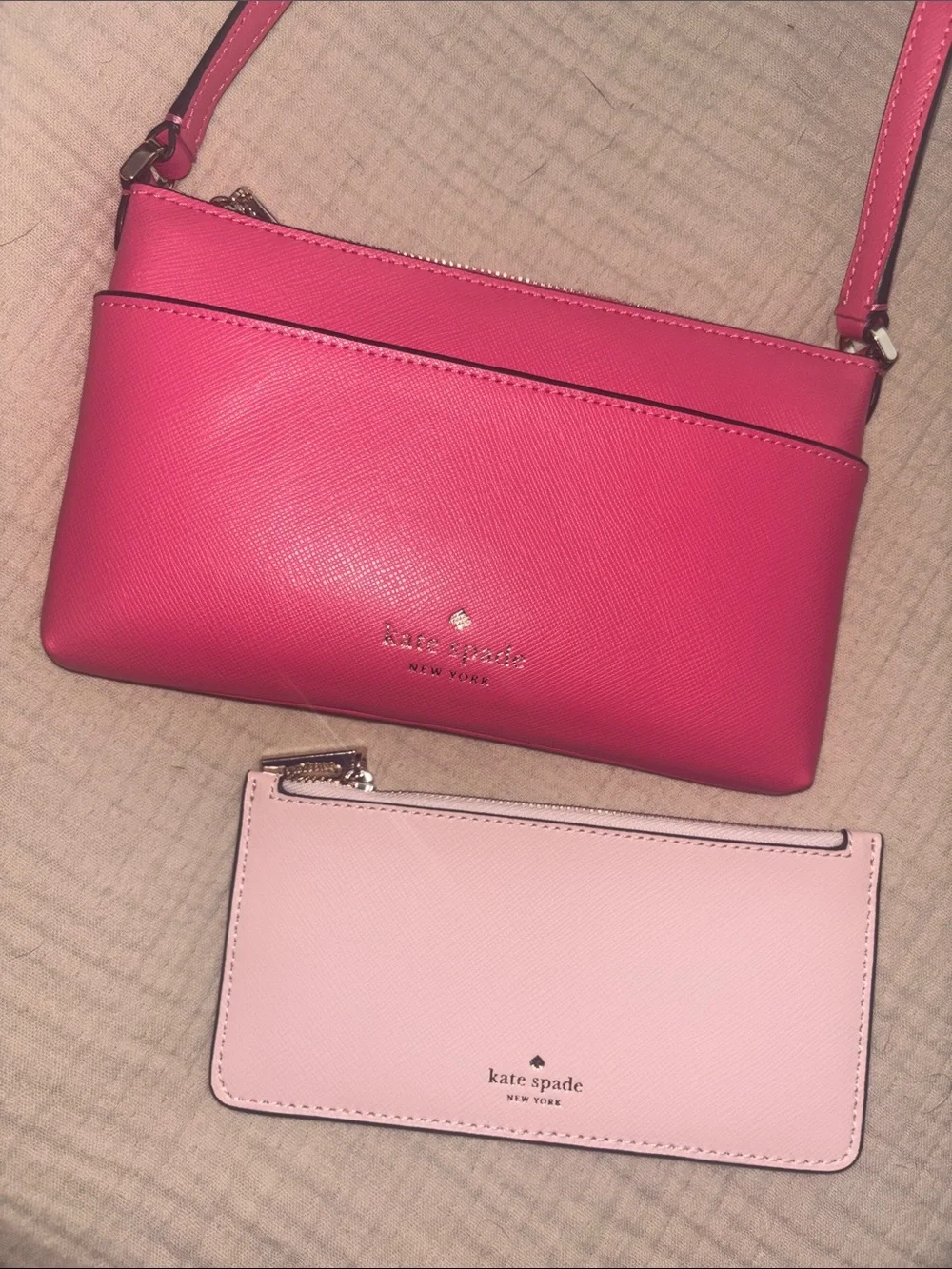 kate spade Two-Tone Hot Pink & Light Pink Crossbody Wallet